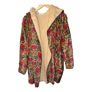 Natural Life Plush Hooded Jacket Cardigan S/M Boho